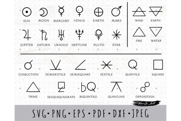 Astrology Esoteric Symbols SVG Bundle: Celestial Design Assets